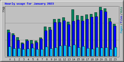 Hourly usage for January 2023